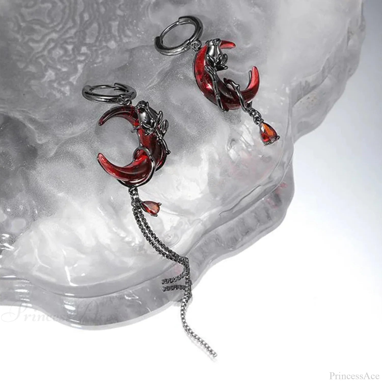 Dark Black Skull Awl Rock Declaration Earring