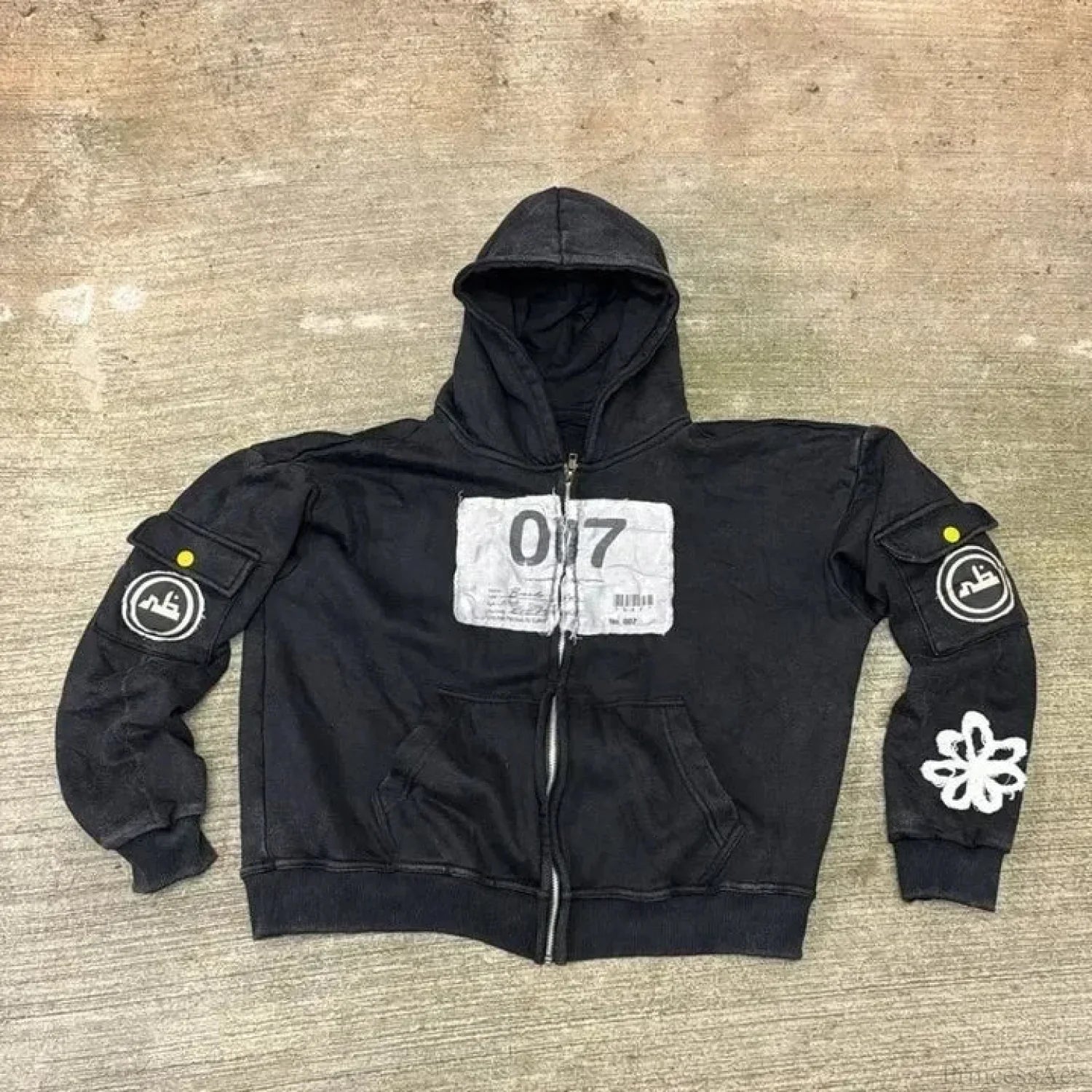 Dark Flash Diamond Patch Hoodie black7 / M