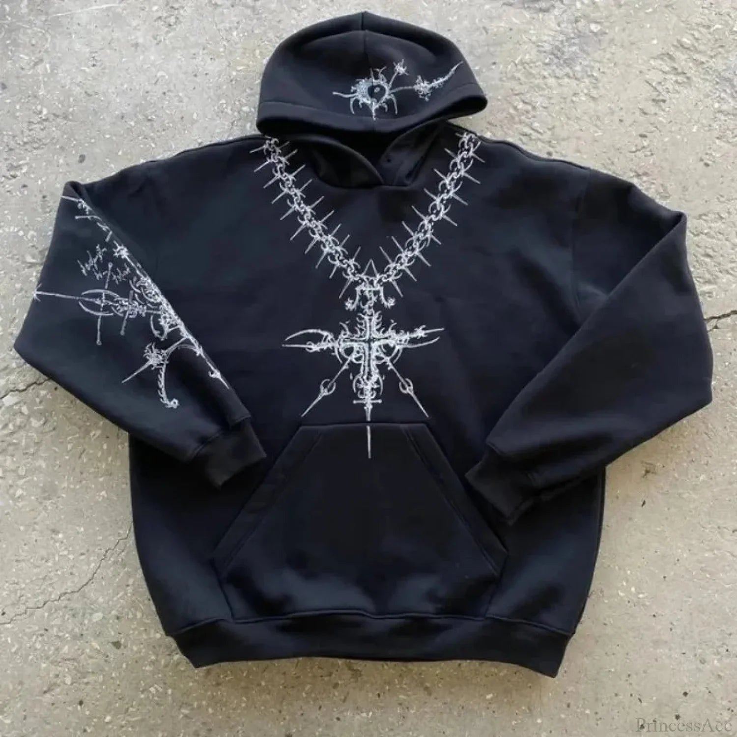 Dark Pattern Print Informal Hoodie