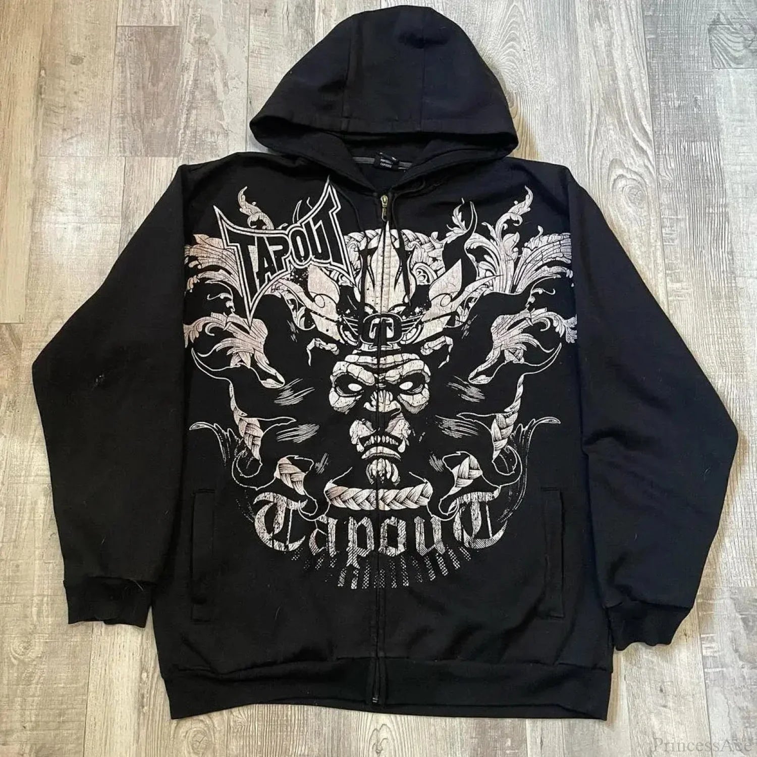 Dark Skull Design Zip Hoodie black5 / S