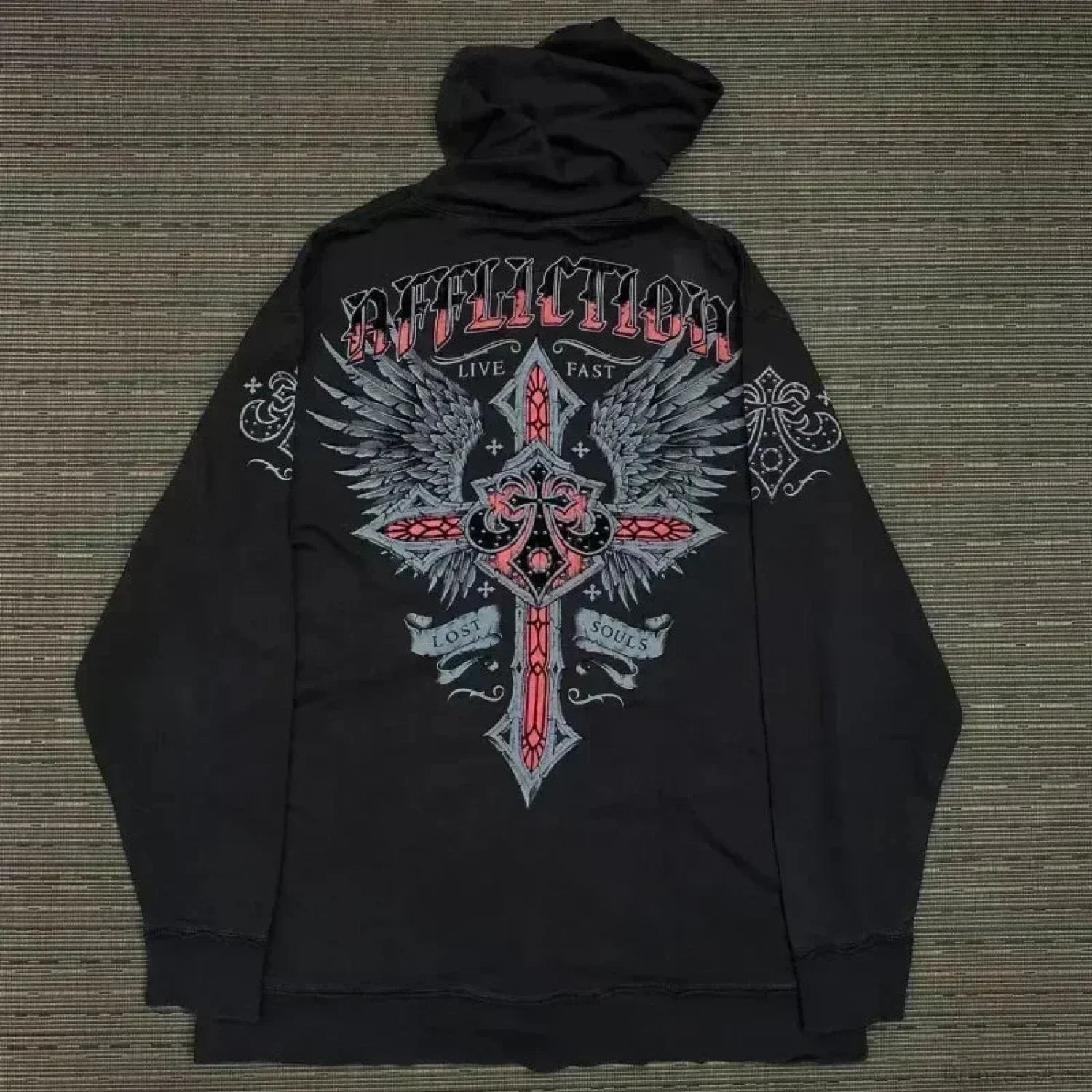 Dark Skull Oversized Zipper Hoodie black6 / S