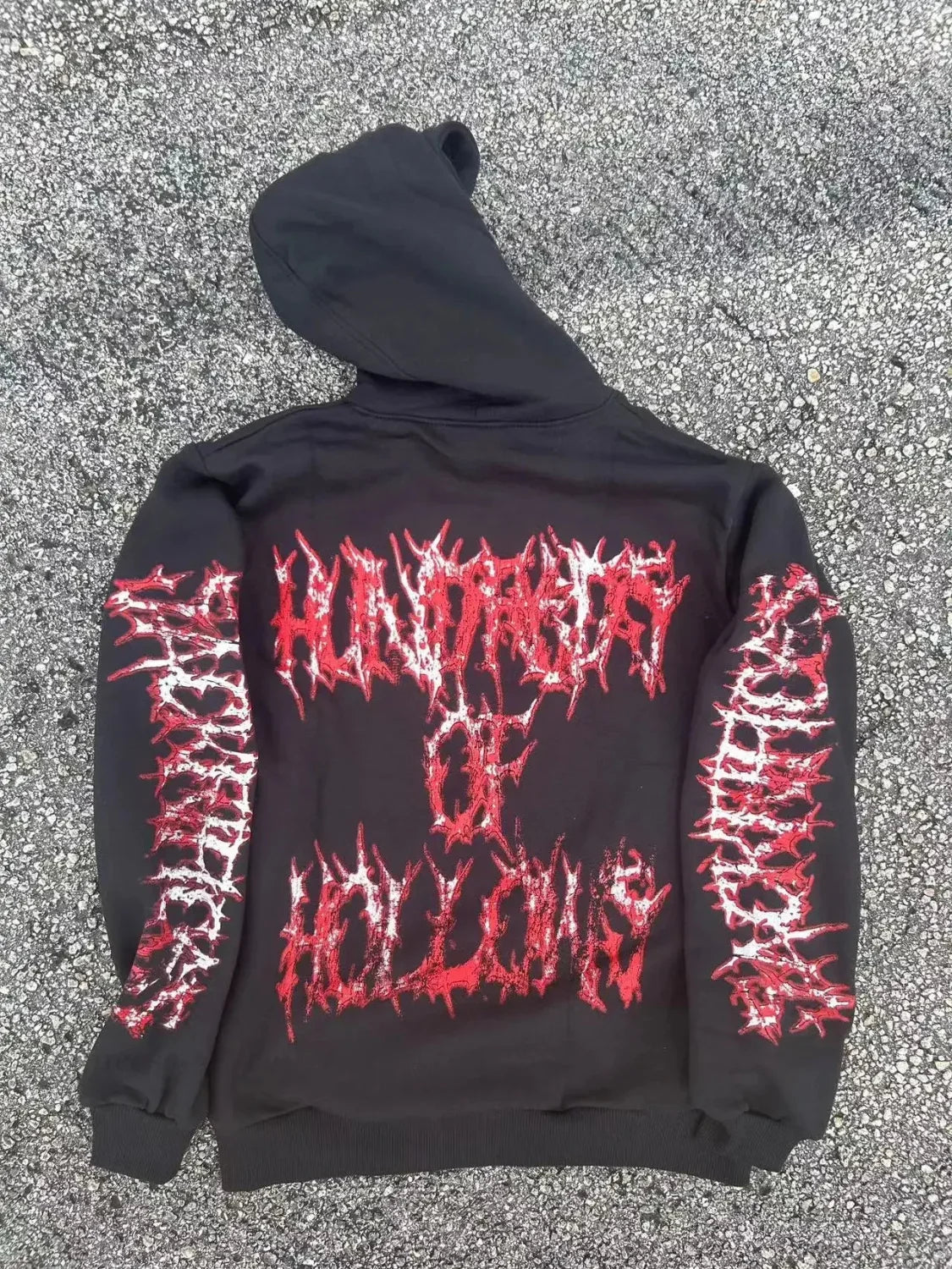 Dark Skulls Print Rebel Hoodie