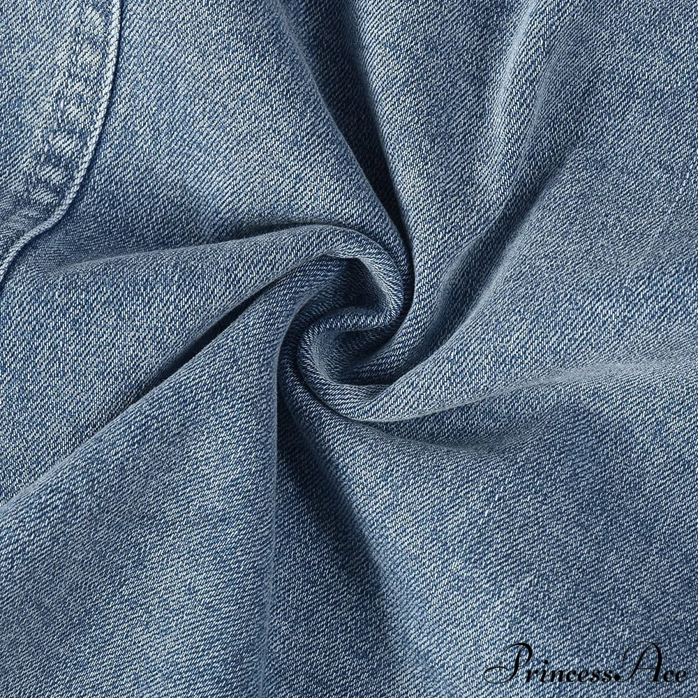 Denim Dreams Stylish Lace-Up Mini Dress Casual Dresses