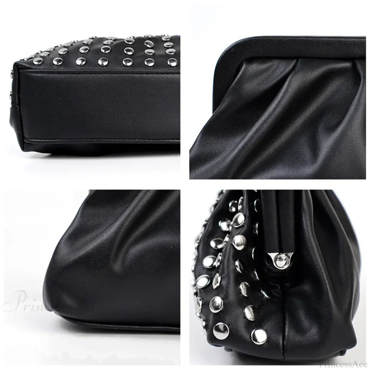 Designer Rivets Black Clutch Wristlet wristlet-250126