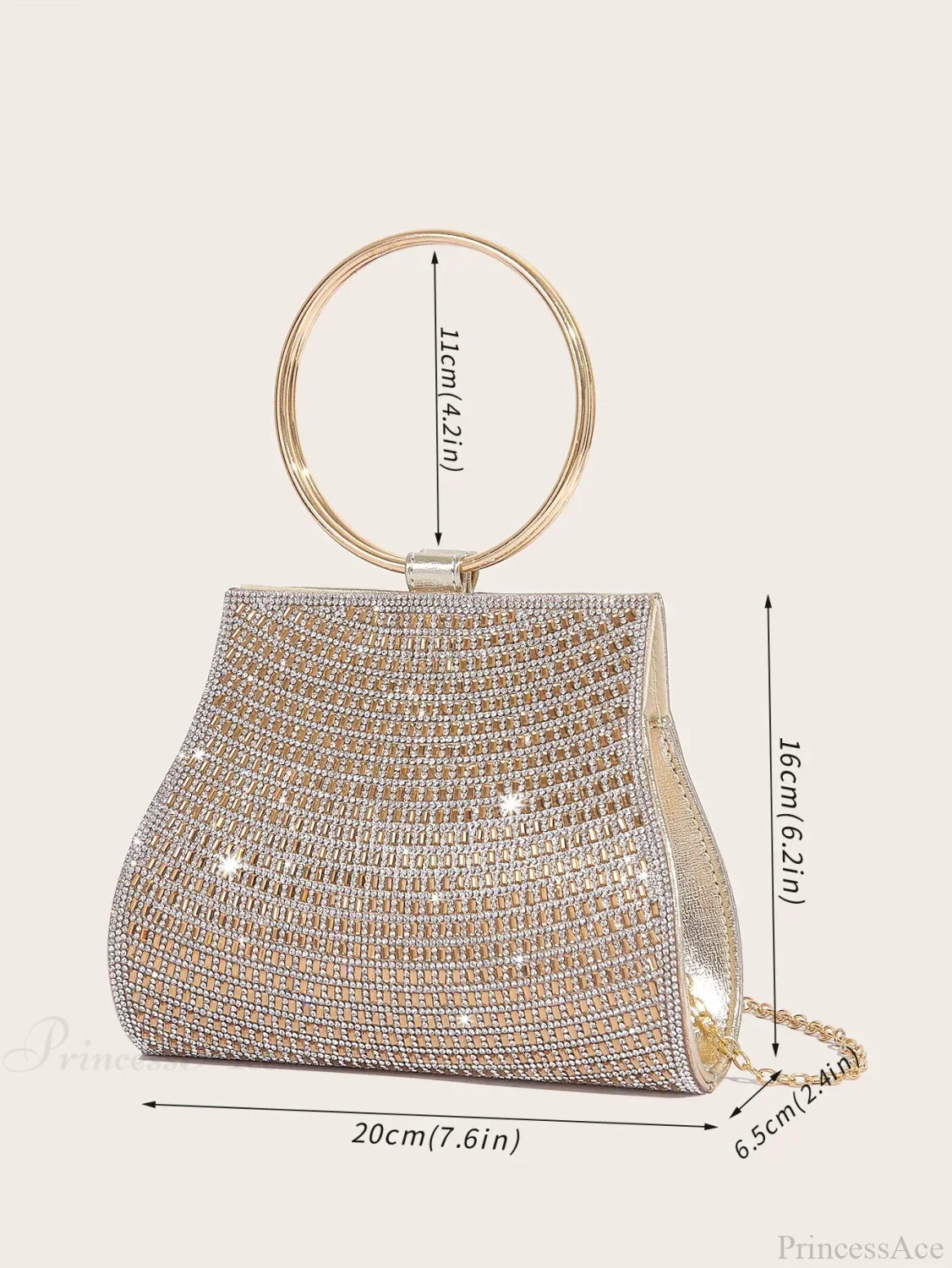 Diamond Rhinestones Bridal Evening Clutch Bag Gold clutchbag-250126