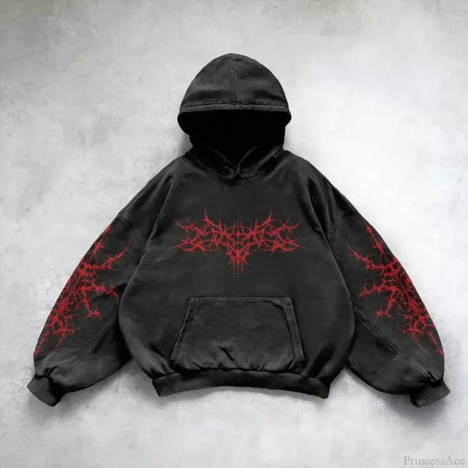 Divin Embroidery Zip Up Hoodie black 2 / M