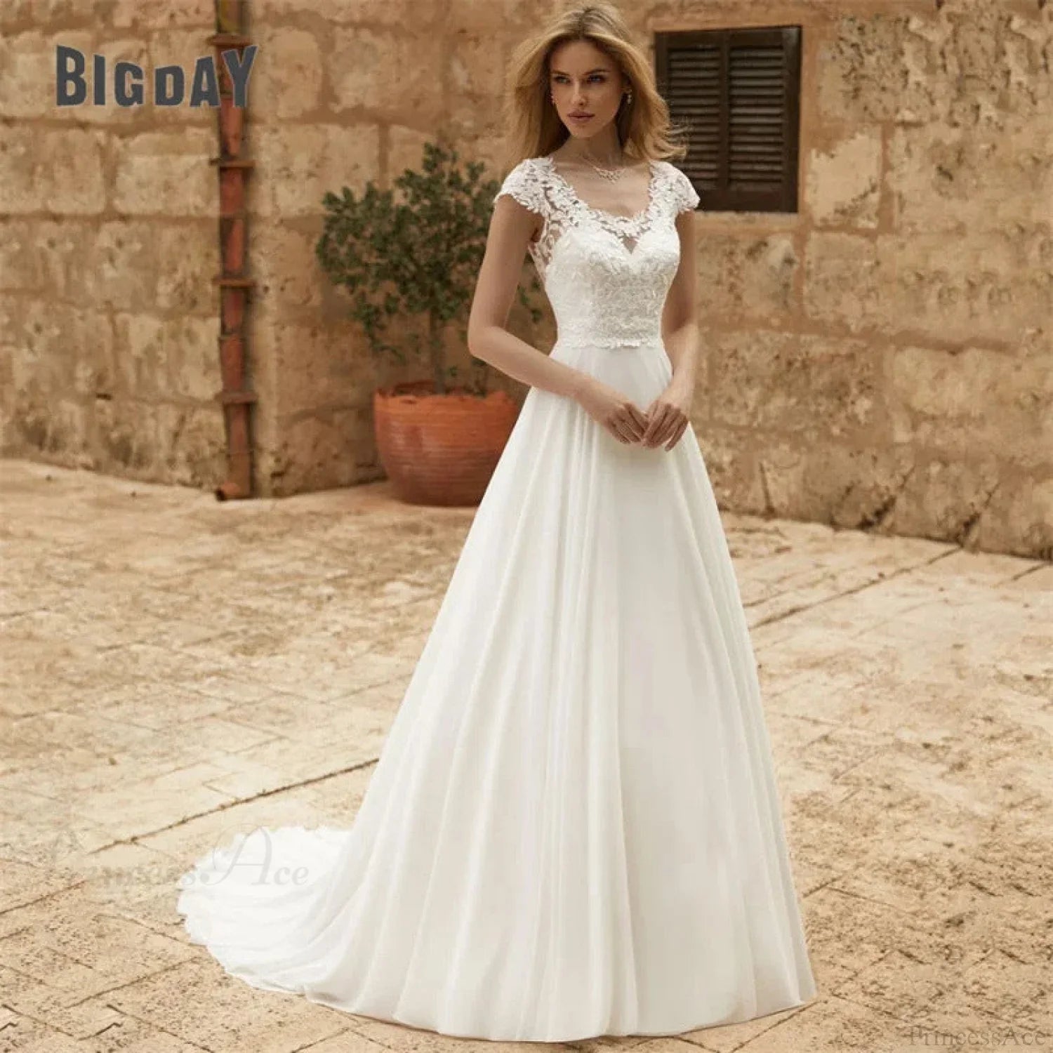 Elegant Lace Long Train Bridal Wedding Dress weddingdress-250223