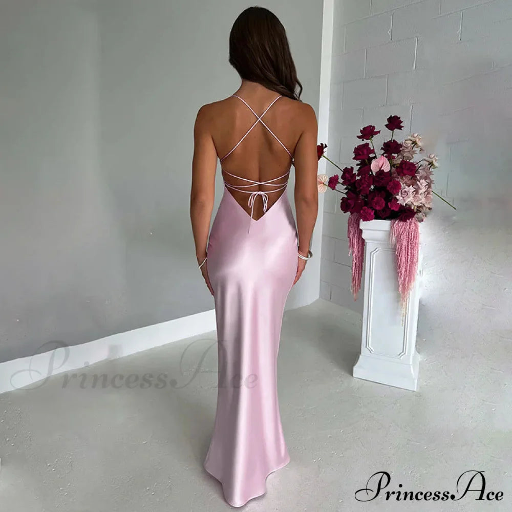 Emilia Draped Stylish Satin Gown S.o. Long Dresses