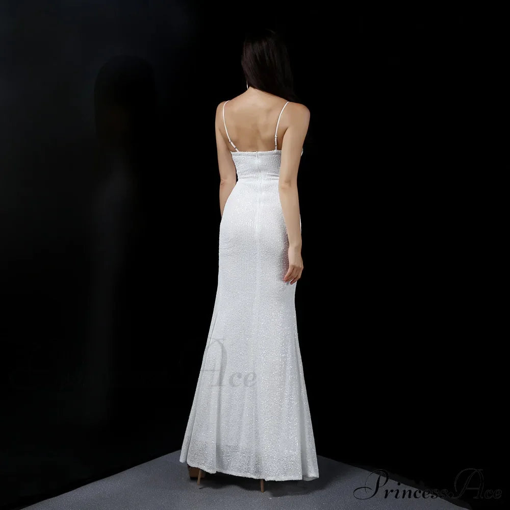 Emma Sequined Stylish Formal Slit Dress S.o. Long Dresses