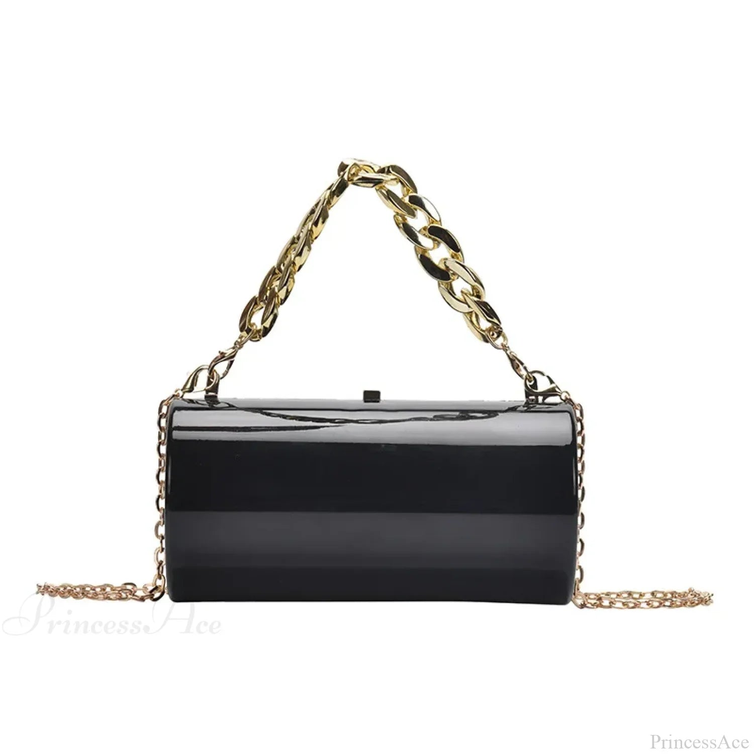 Fashion Cylinder Mini Evening Crossbody Handbag Black handbag-250126