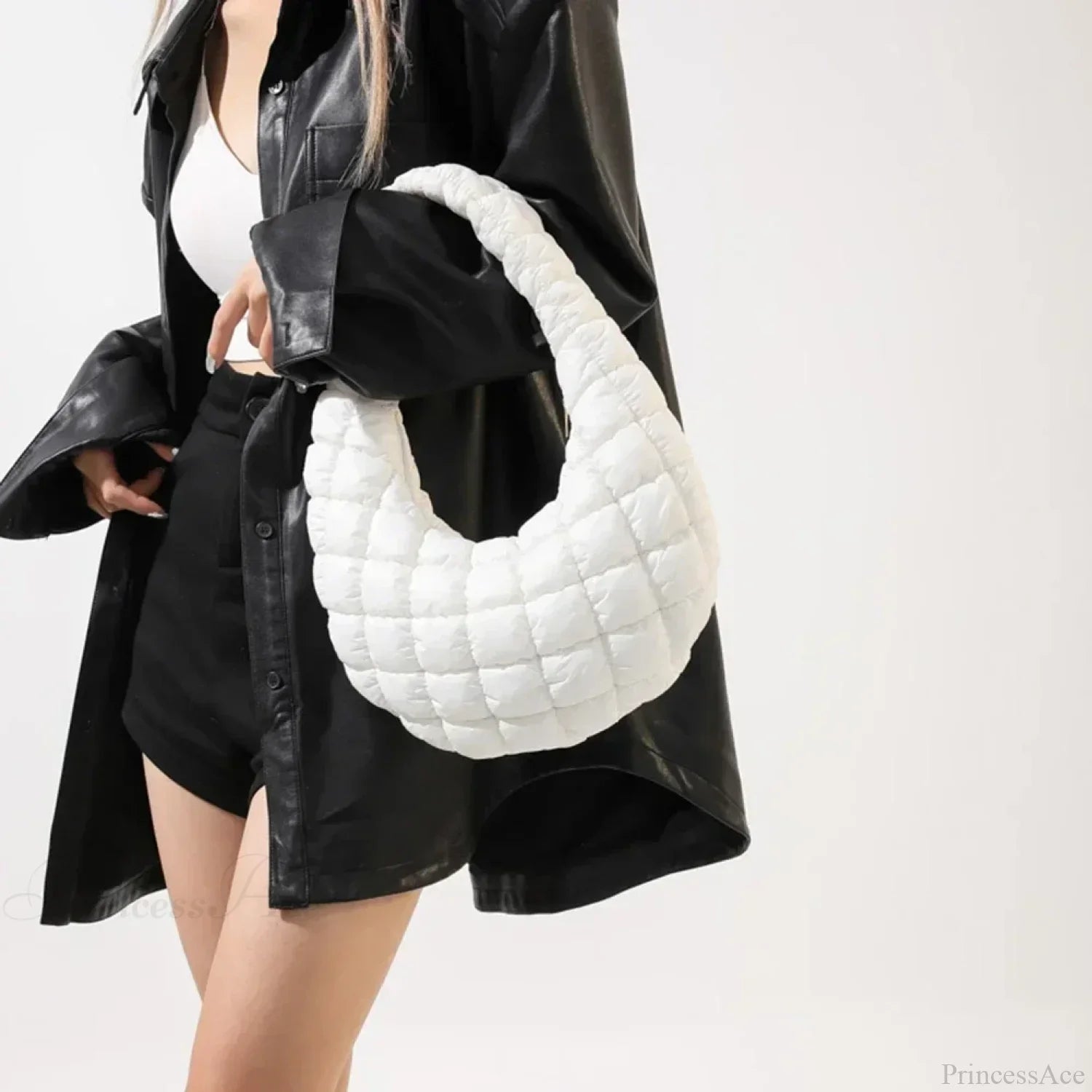 Fashion Quilted Puffer Cloud Pleated Shoulder Handbag handbag-250126