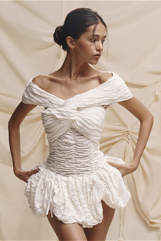 Sexy Solid Off Shoulder Backless Bodycon Mini Dress