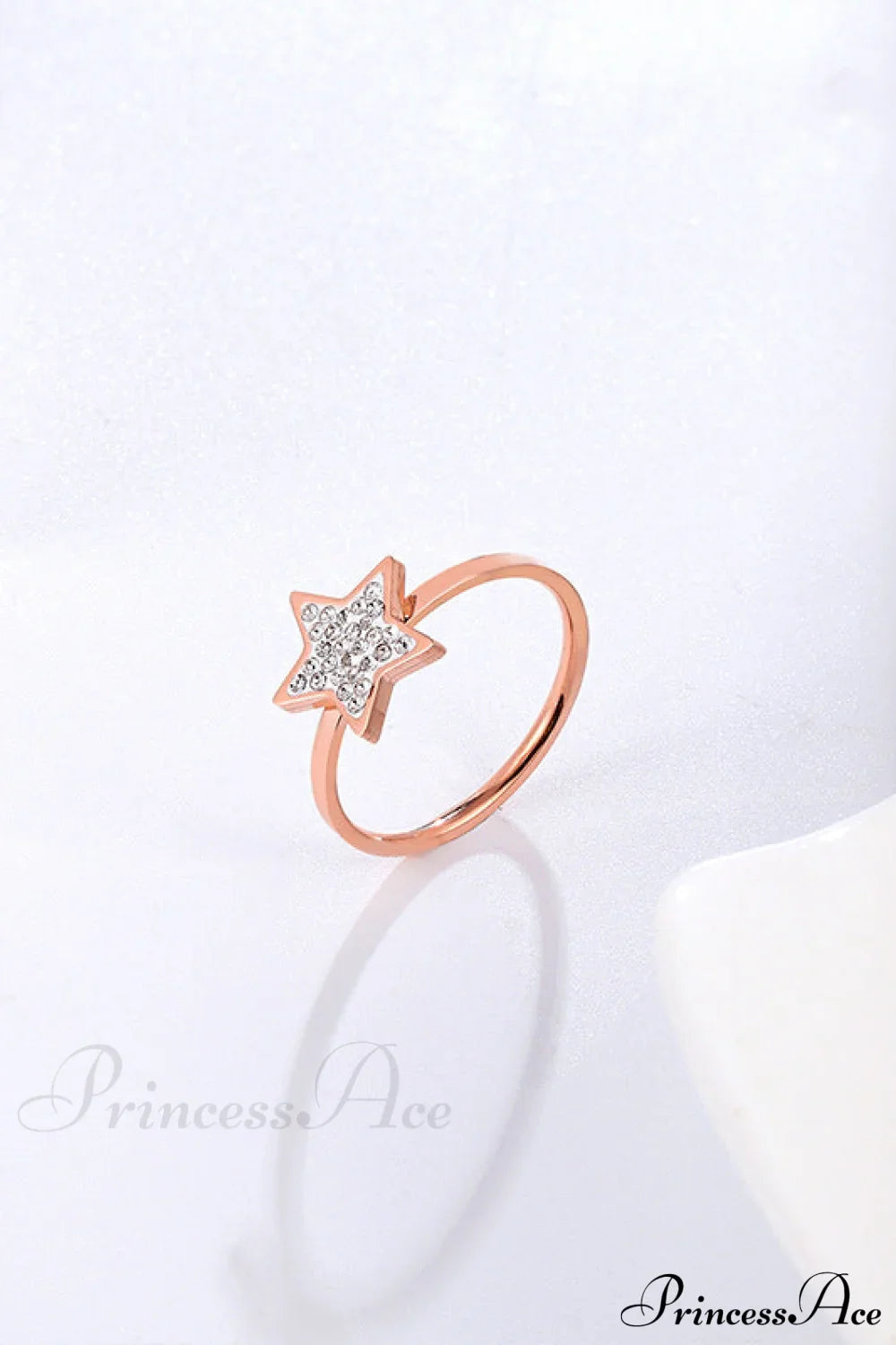 Five-Pointed Star Full Diamond Titanium Steel Ring