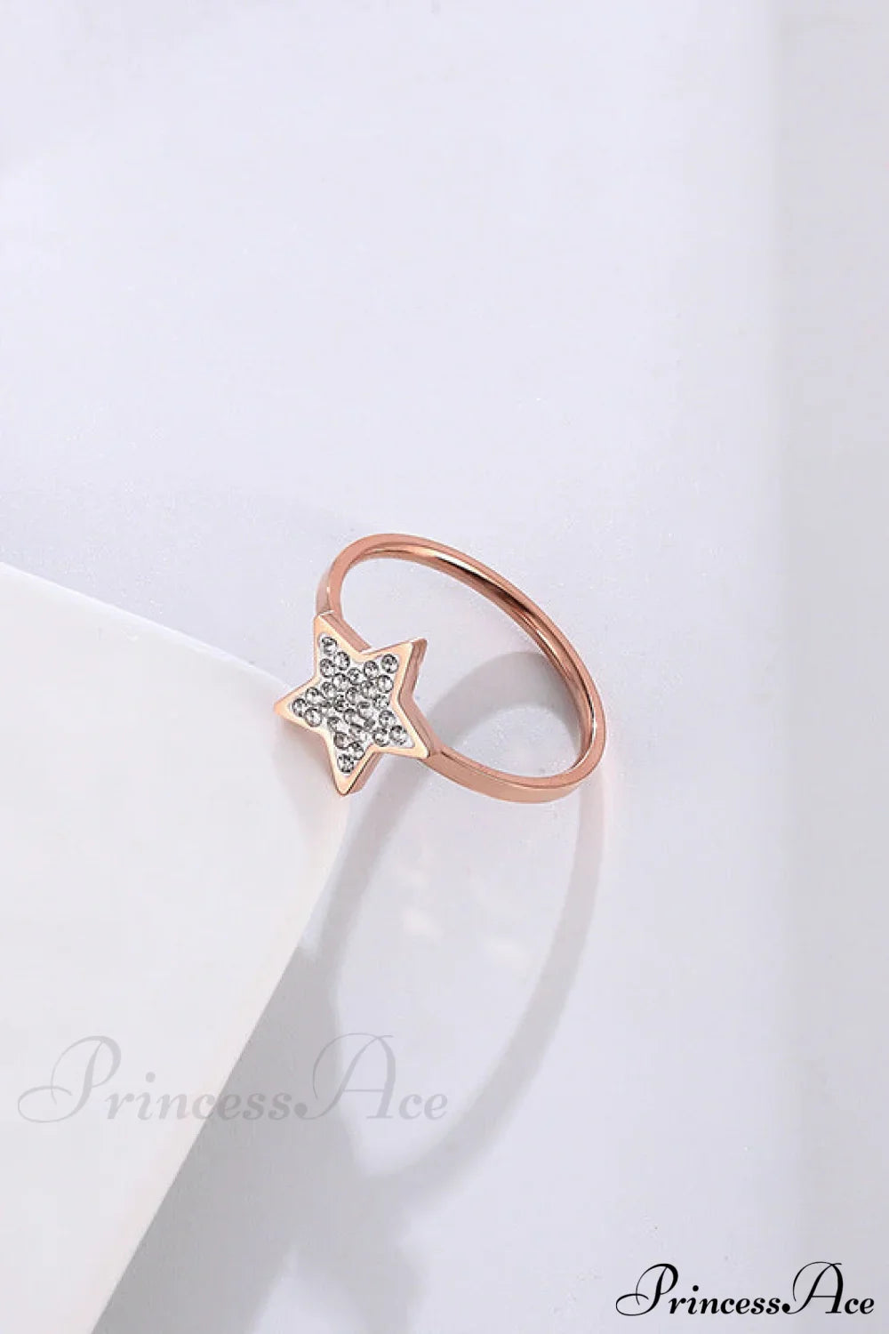 Five-Pointed Star Full Diamond Titanium Steel Ring