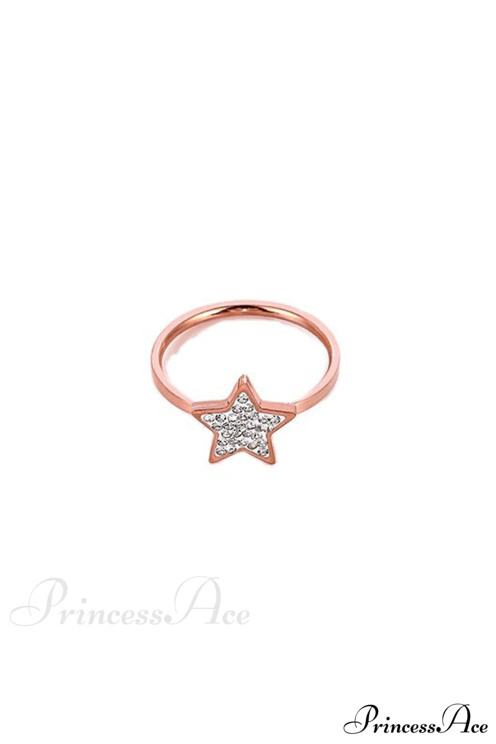 Five-Pointed Star Full Diamond Titanium Steel Ring