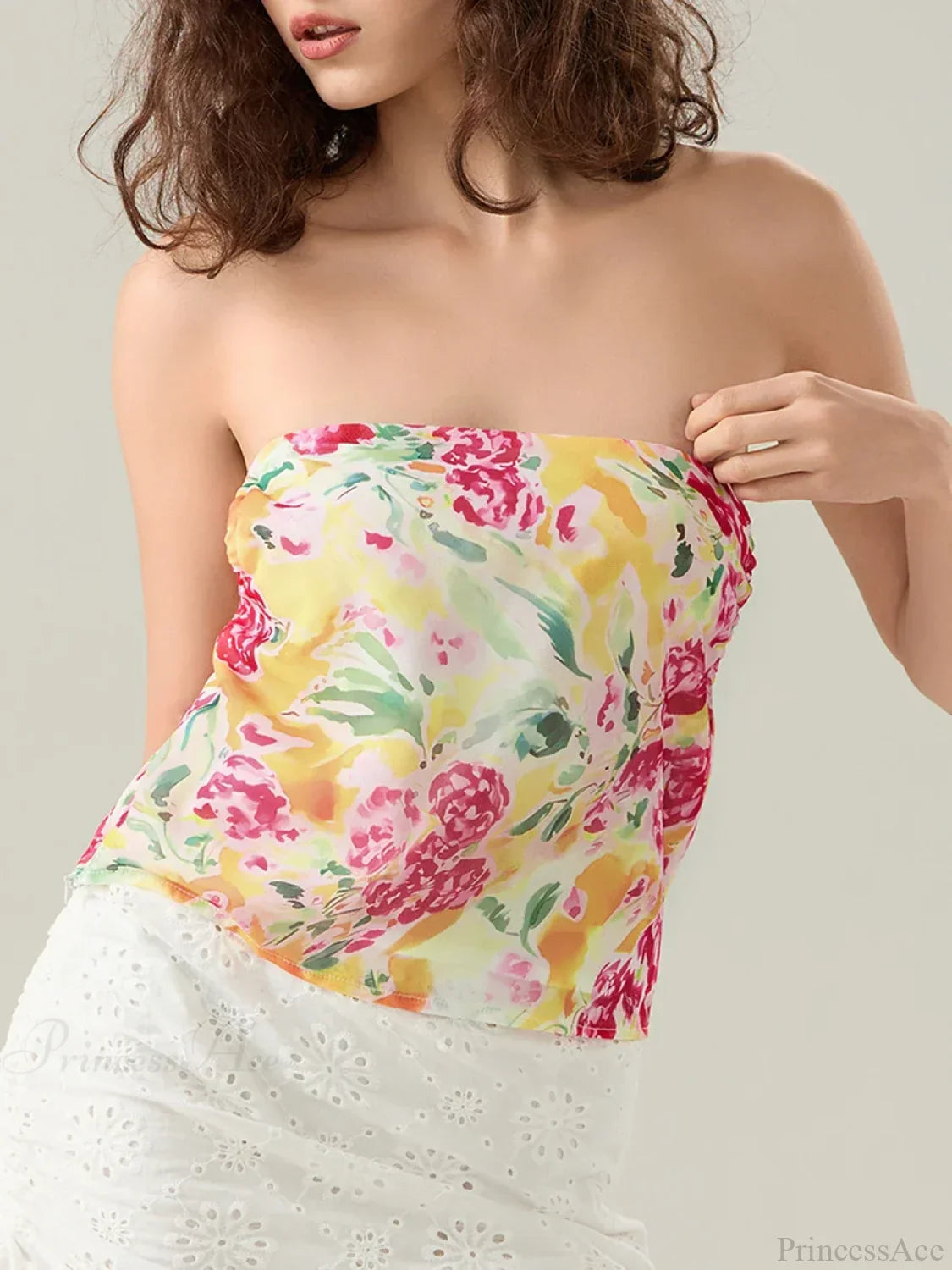 Floral Halter Backless Sleeveless Cropped Vest Camisole croptop-250126