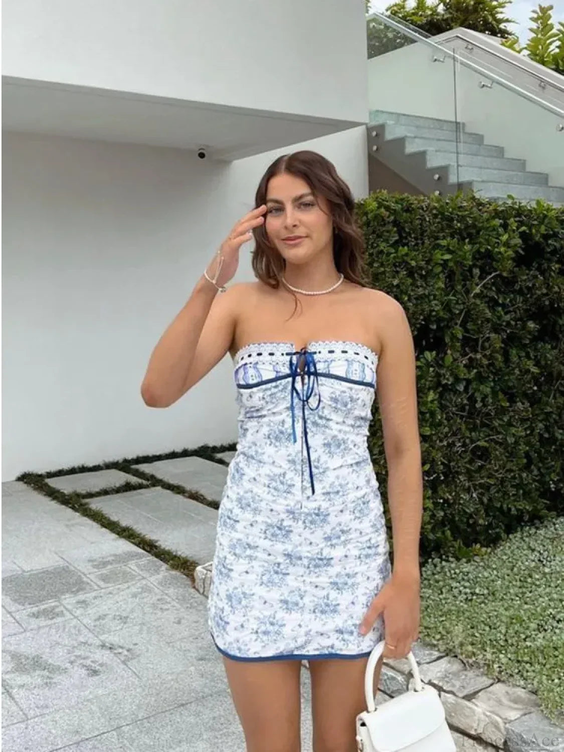 Floral Printed Mini Vacation Dress vacationdress-250223