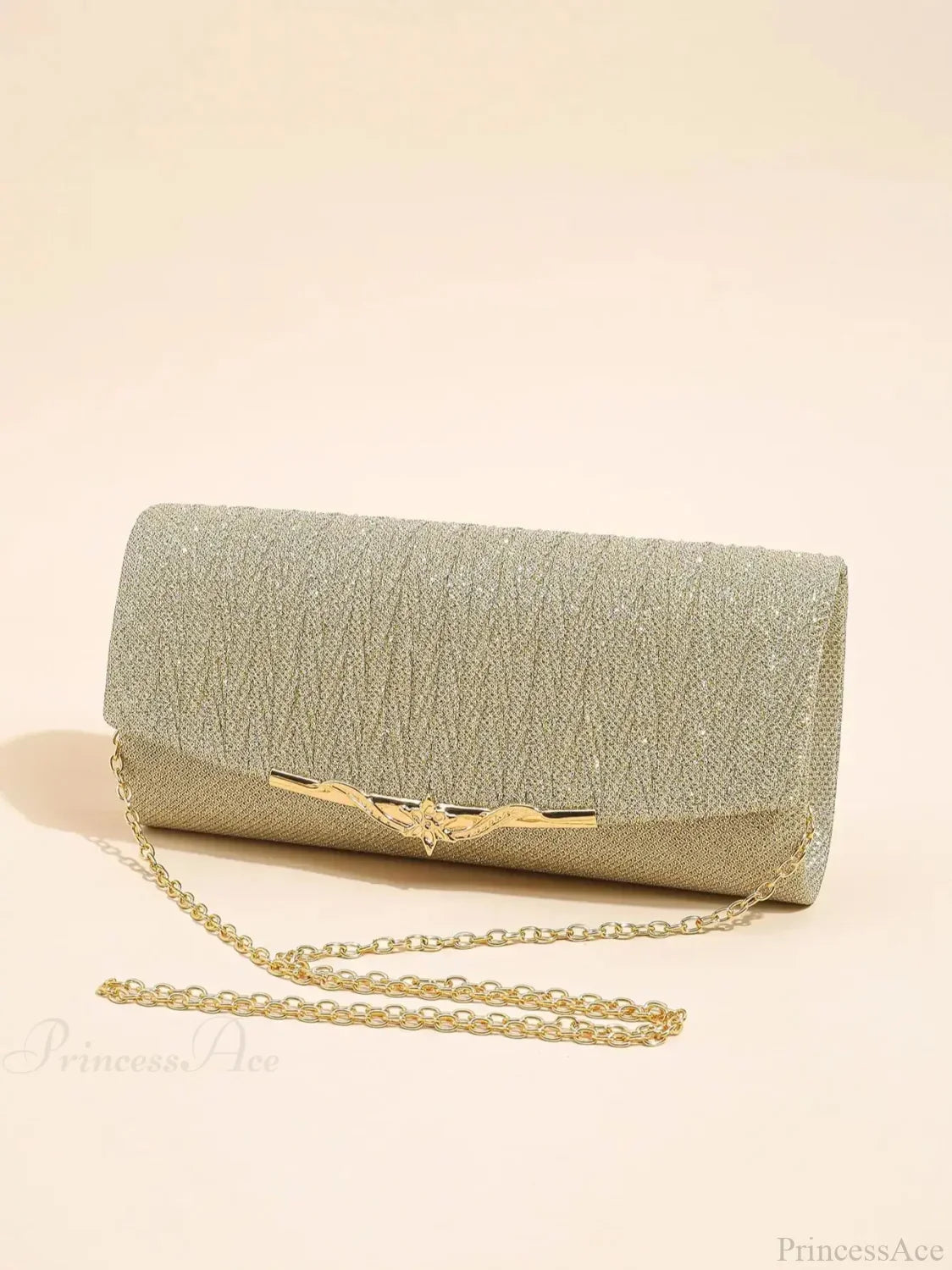 Glitter Envelope Evening Bag Detachable Chain Clutch Bag Gold / (20cm clutchbag-250126