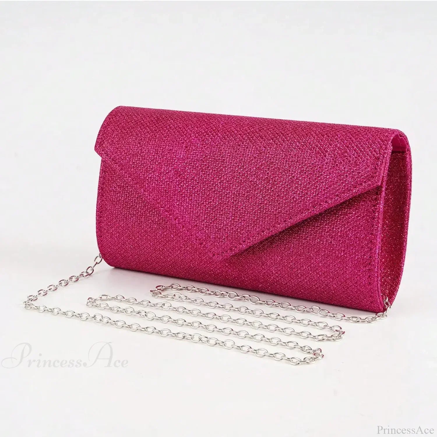 Glitter Envelope Evening Clutch Women’s Day Wedding Party Crossbody Bag Rose red clutchbag-250126