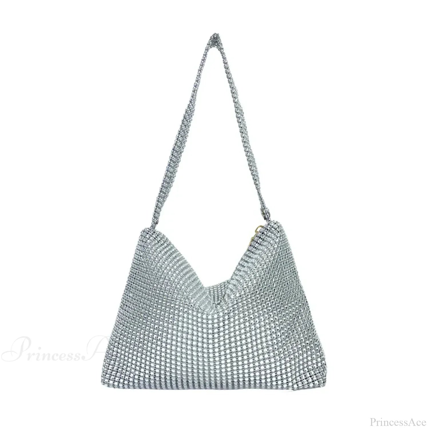 Glitter Evening Cocktail Wedding Clutch Bag Silver clutchbag-250126