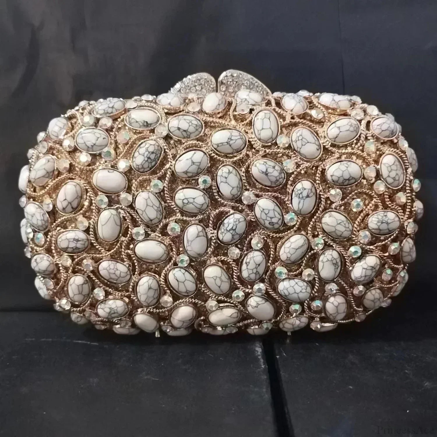 Gold/Silver Crystal Evening Clutch Wristlet wristlet-250126