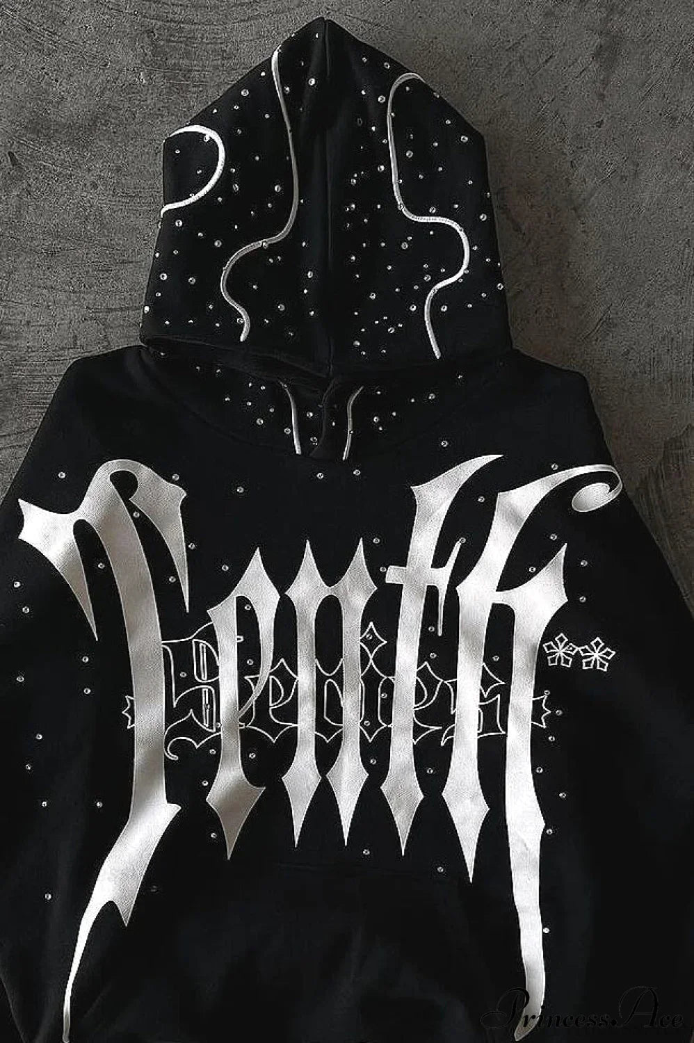 Goth Dark Letter Print Unisex Harajuku Oversized Hoodie