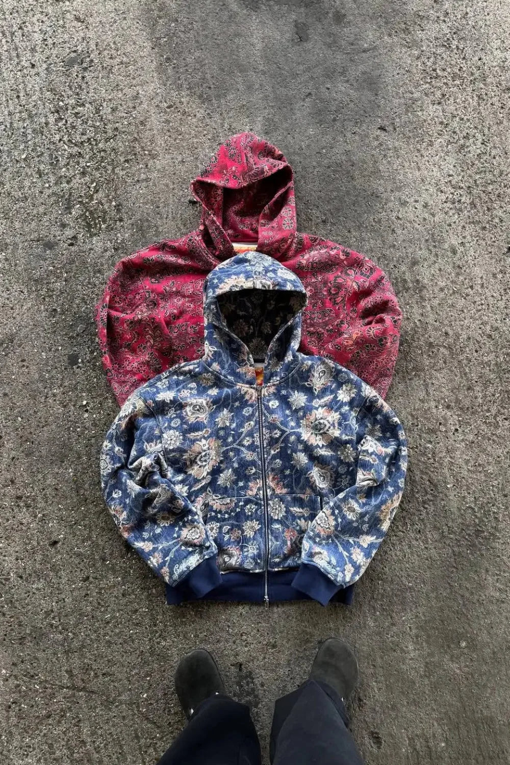 Gothic Full Pattern Printed Zipper Hoodie