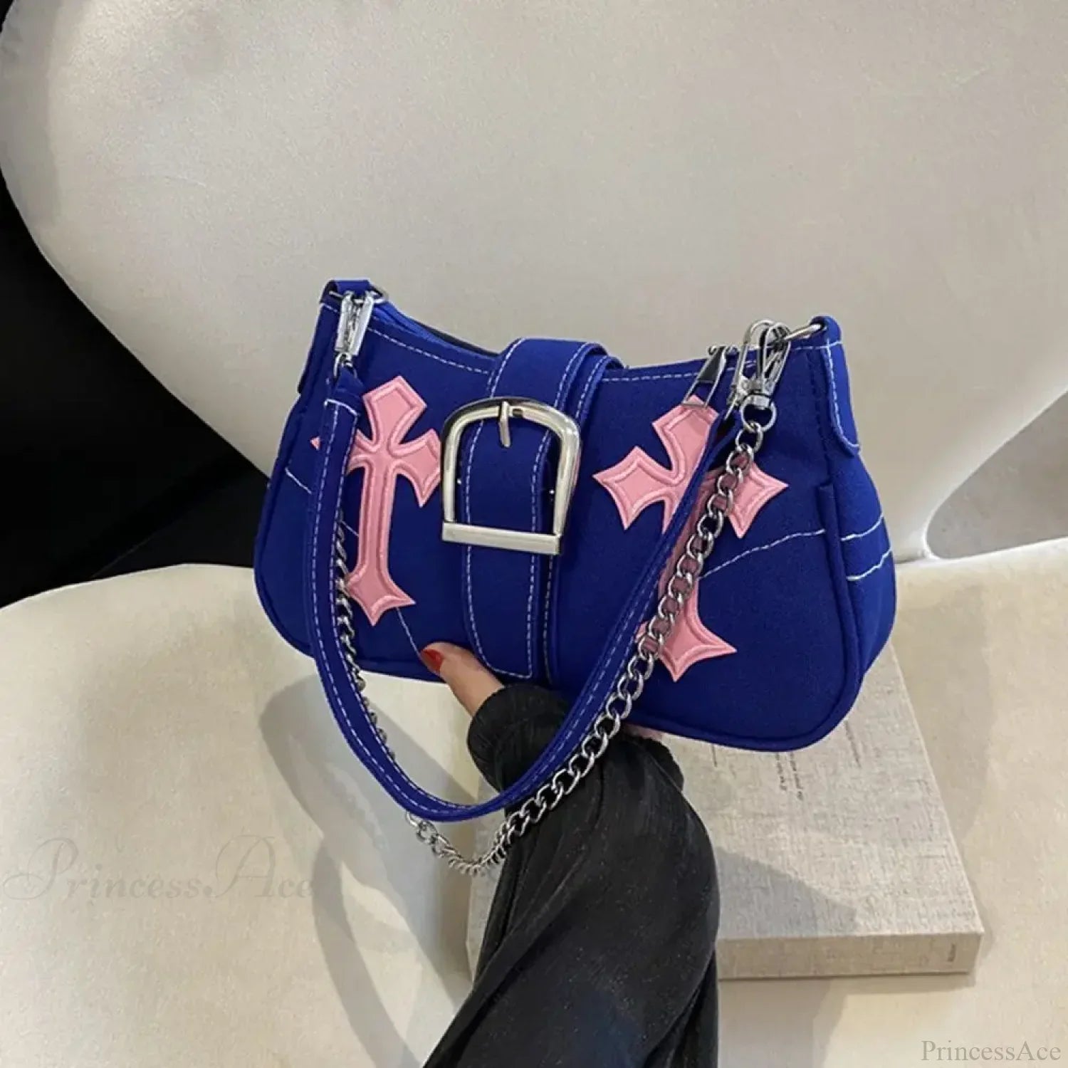 Hasp Metal Buckle Canvas Shoulder Bag shoulder-250126