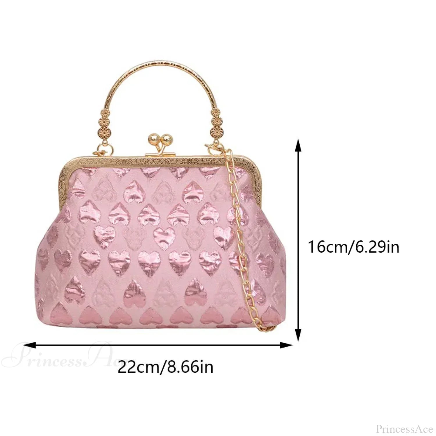 Heart Pattern Stylish Evening Clutch Chain Crossbody Bag clutchbag-250126