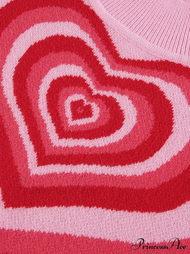 Heart Rhinestone Rib Trendy Crop Tank Top Shirts & Tops