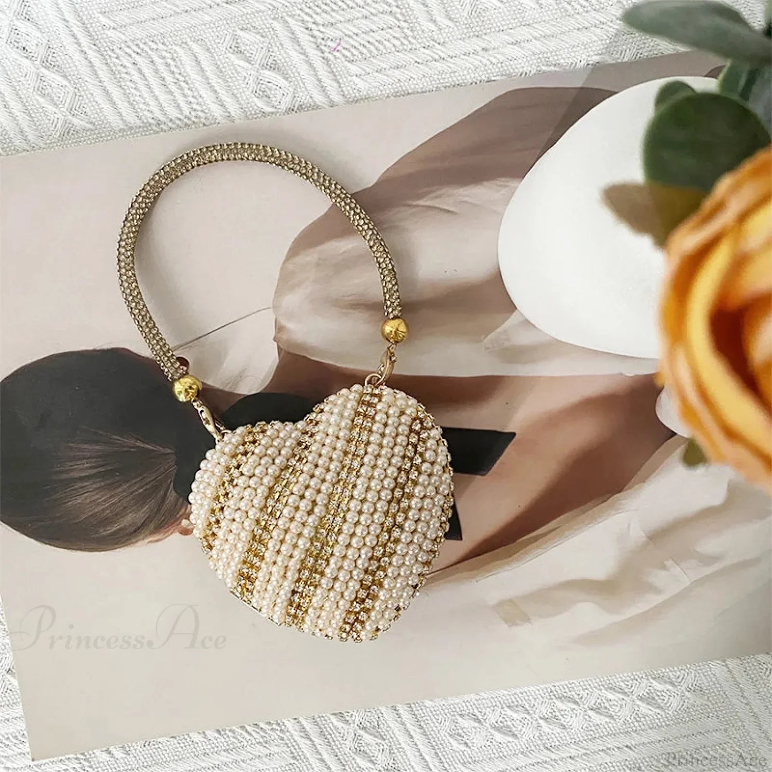 Heart Shape Sparkling Diamond Clutch Bag Gold 5 / Mini(Max Length<20cm) clutchbag-250126