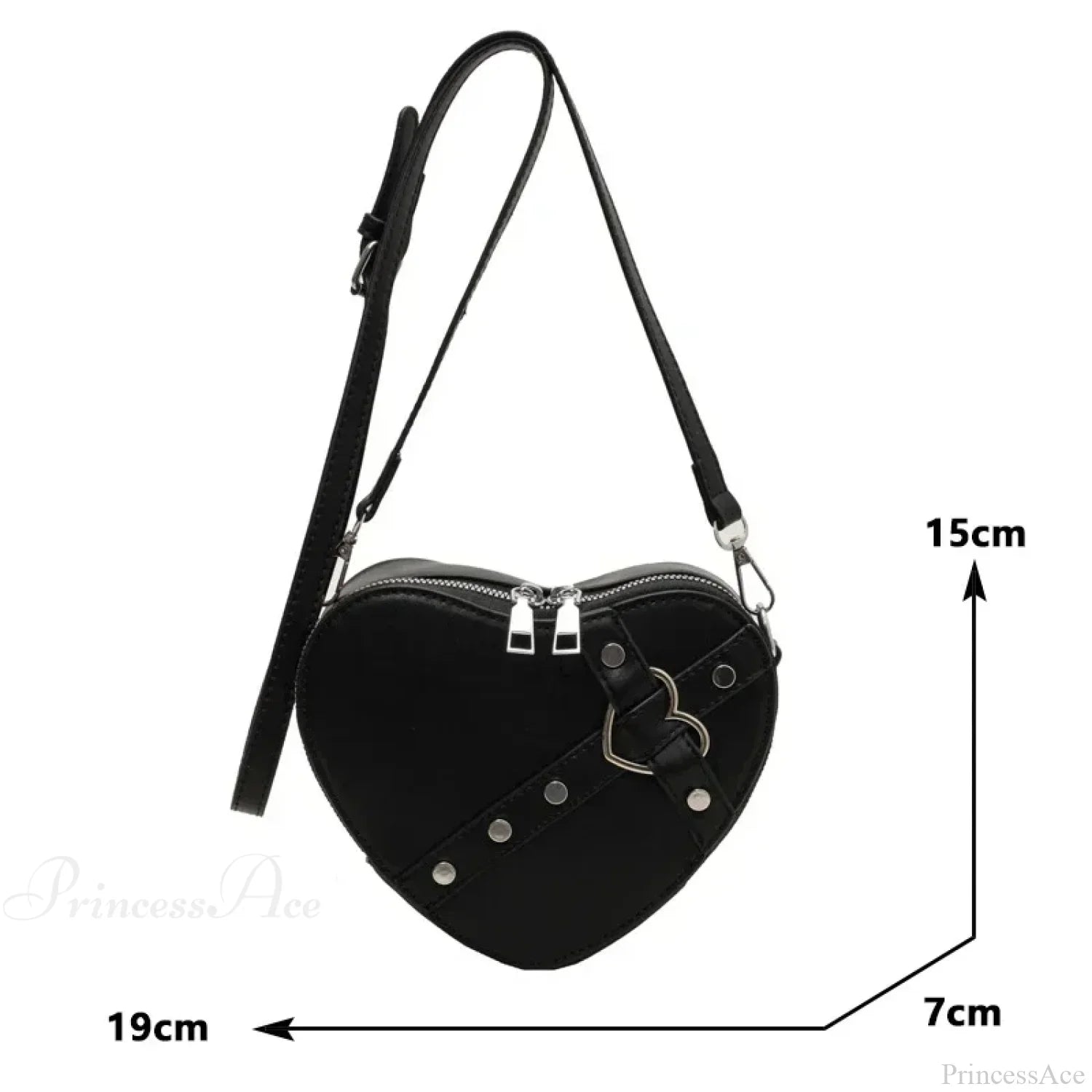 Heart Shaped PU Leather Shoulder Bag shoulder-250126