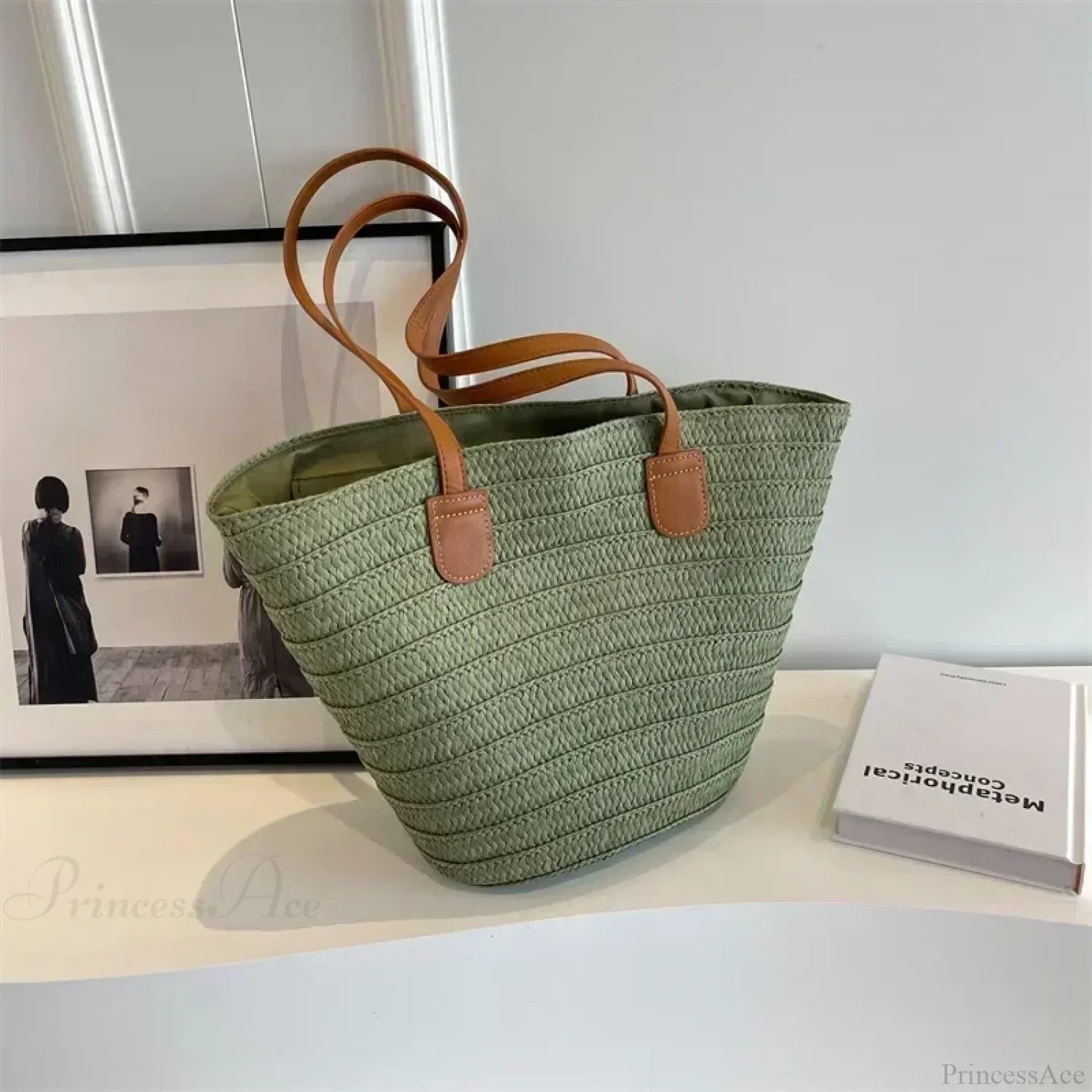 High-End Texture Commuter Shoulder Bag Green shoulder-250126