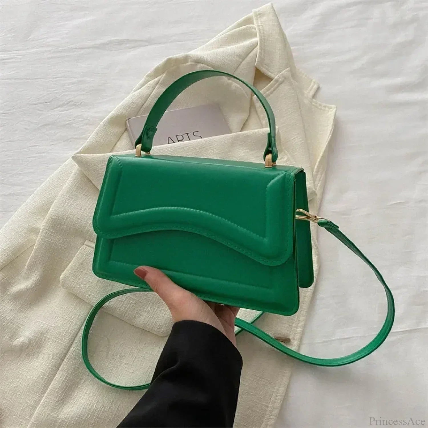 High-Quality PU Leather Small Crossbody Green crossbody-250126