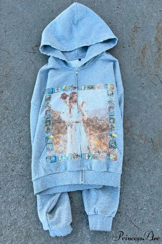 Hip-Hop Retro Printed Hoodie