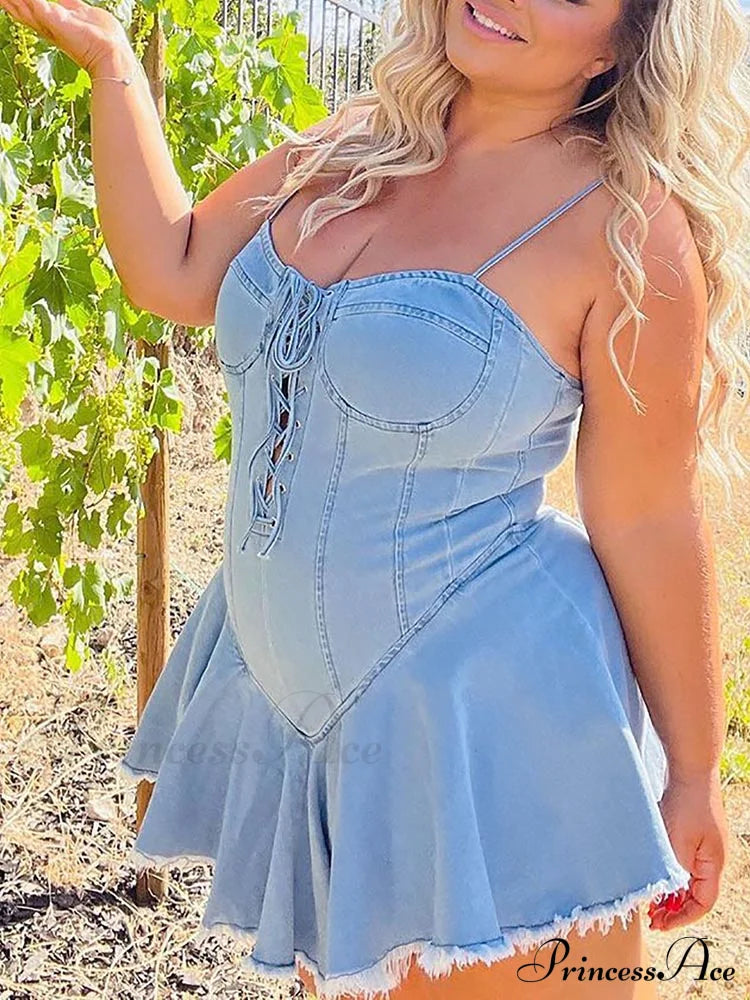 Lace Up Graceful Pu Corset Belt Dresses