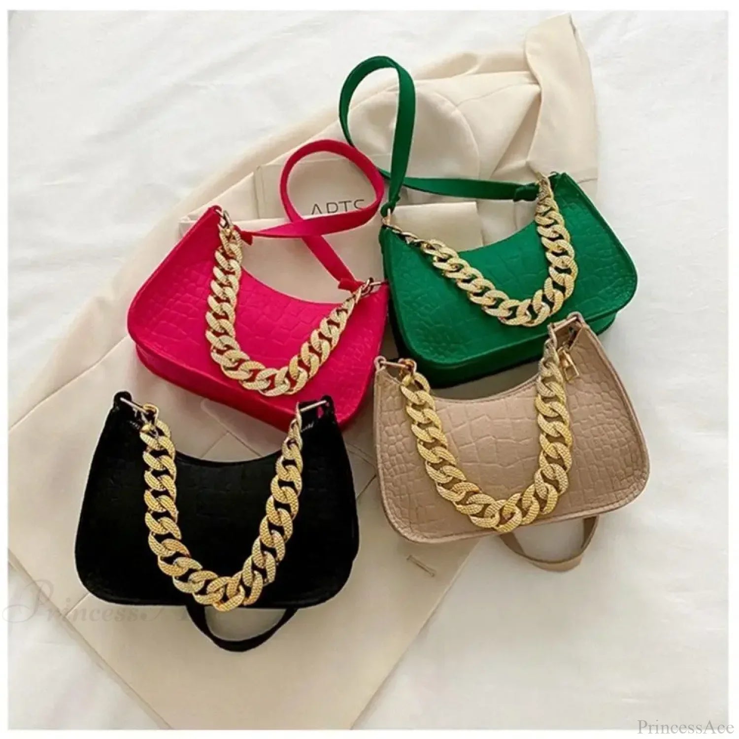 Luxury Metal Chain Shoulder Handbag Elegant Clutch handbag-250126