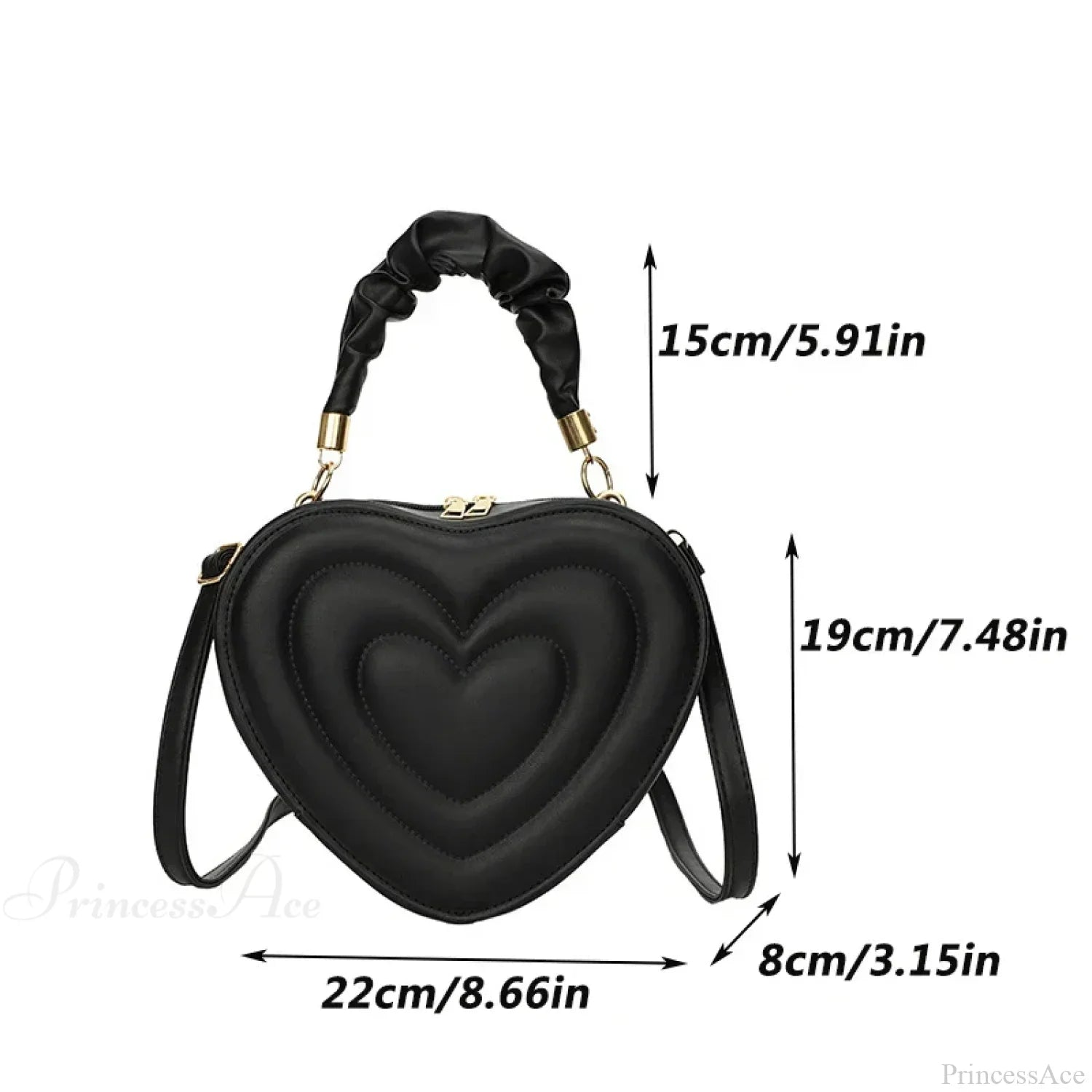 Luxury Quilted PU Leather Heart Crossbody crossbody-250126