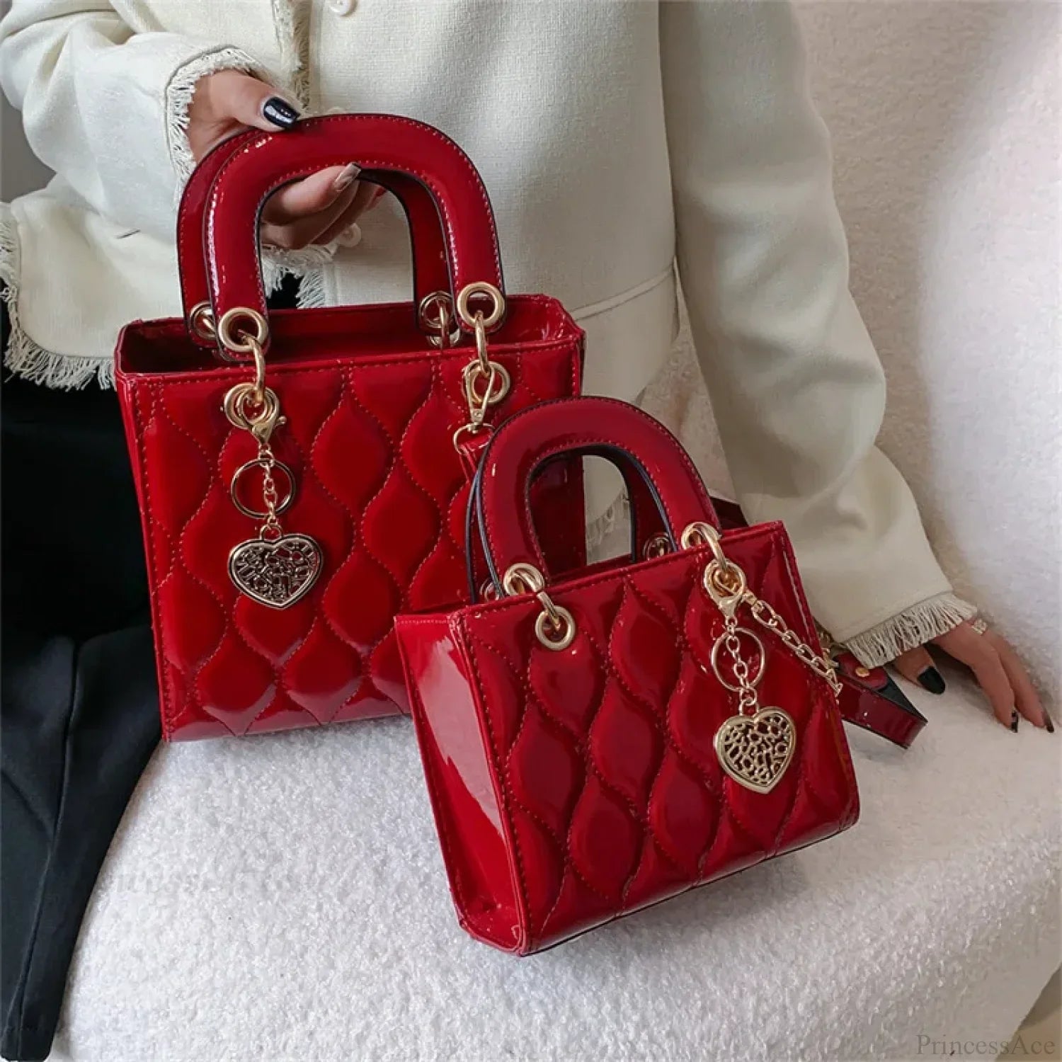 Luxury Quilted Square Handle Crossbody Handbag handbag-250126