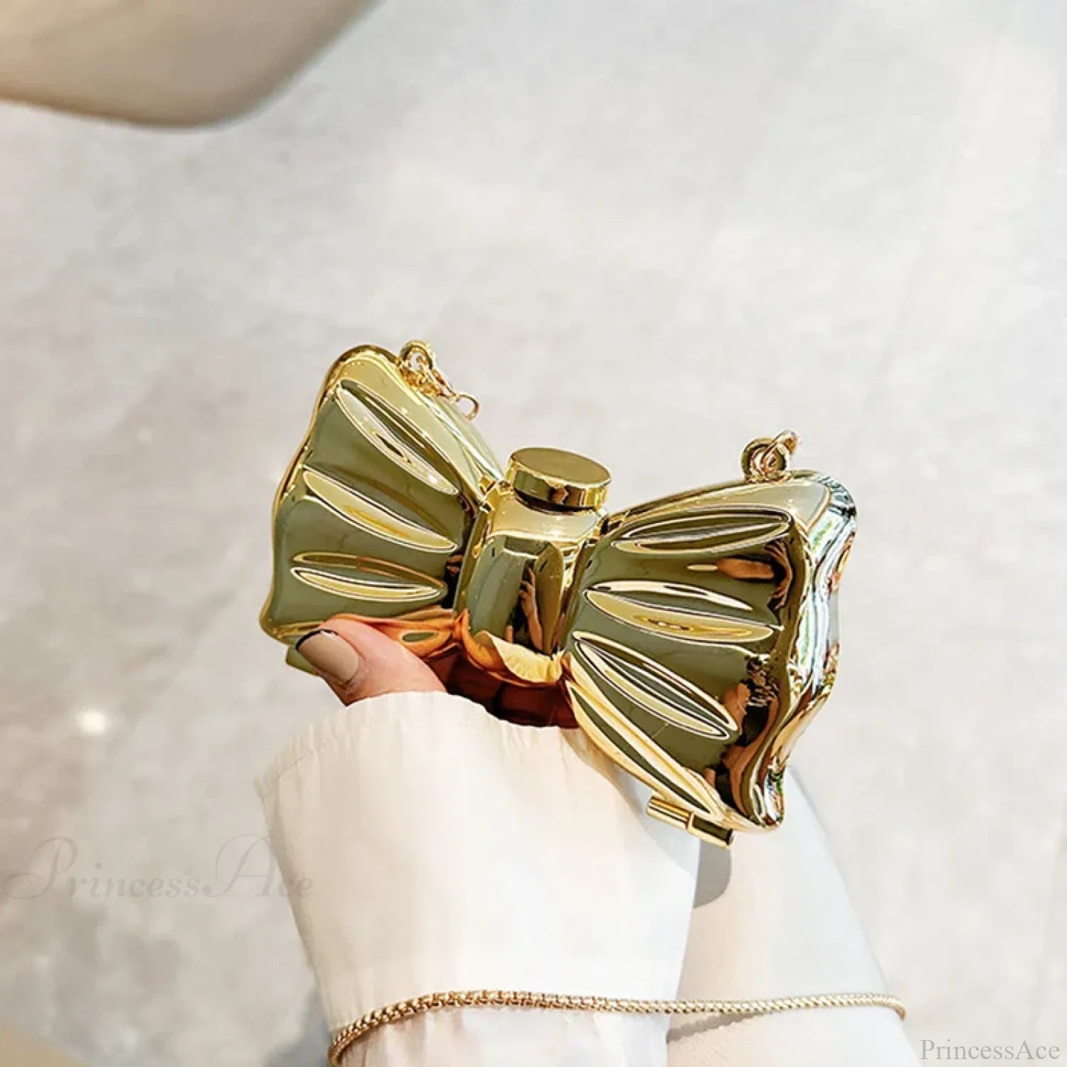 Mini Evening Bowknot Metal Crossbody Purse Party Wedding Handbag clutchbag-250126