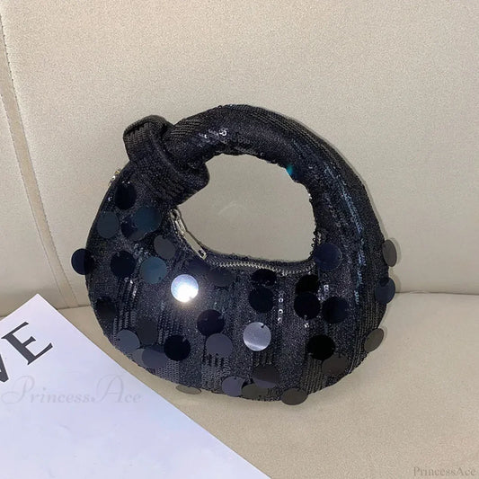 Mini Half Moon Evening Clutch Wristlet Black wristlet-250126