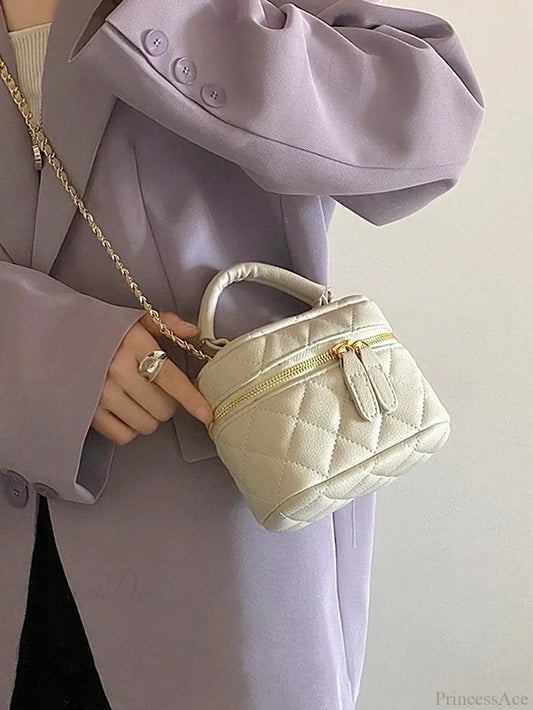 Mini Quilted Chain Diamond Crossbody Designer Handbag white handbag-250126