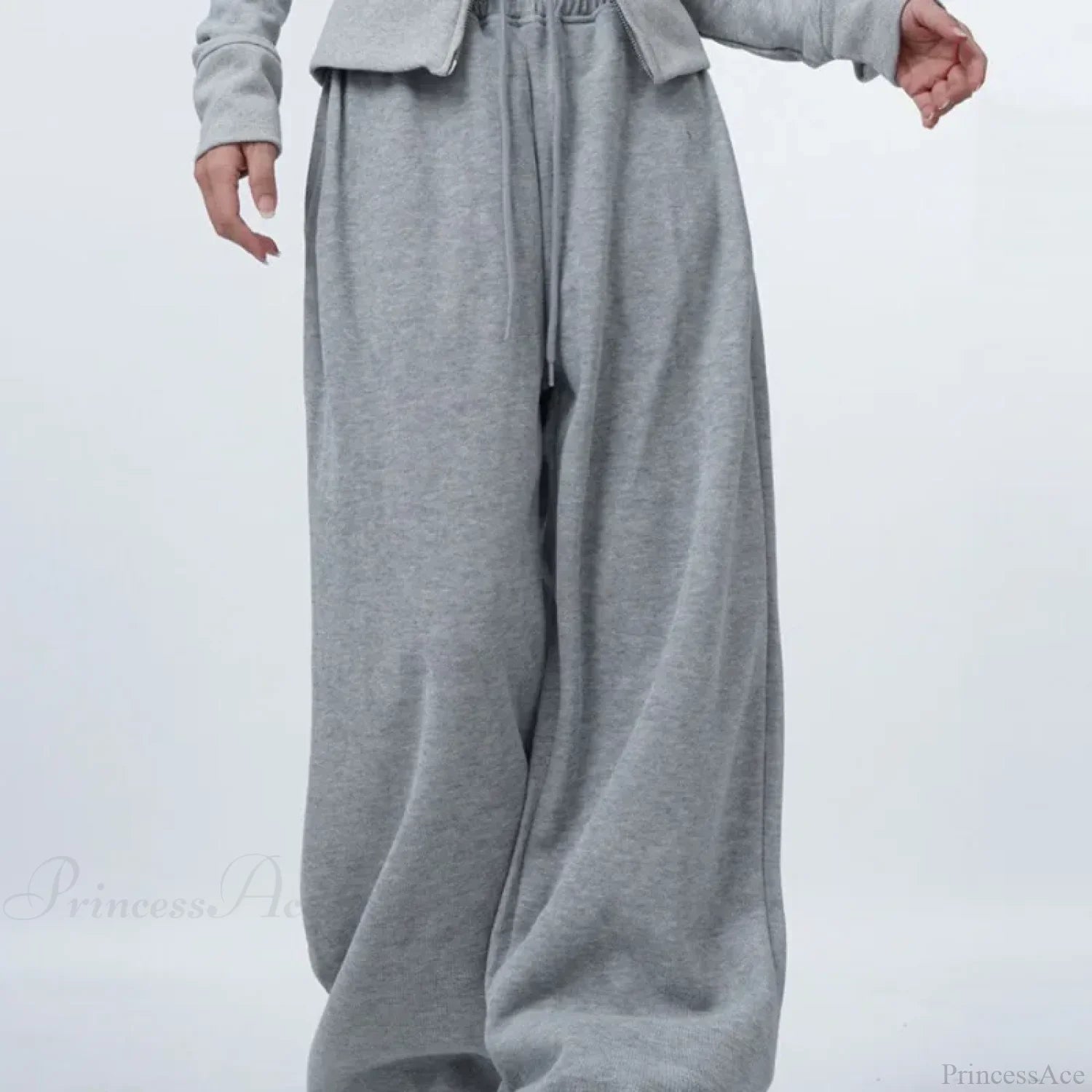 Oversized Gray Y2K Women Sweatpants Pants