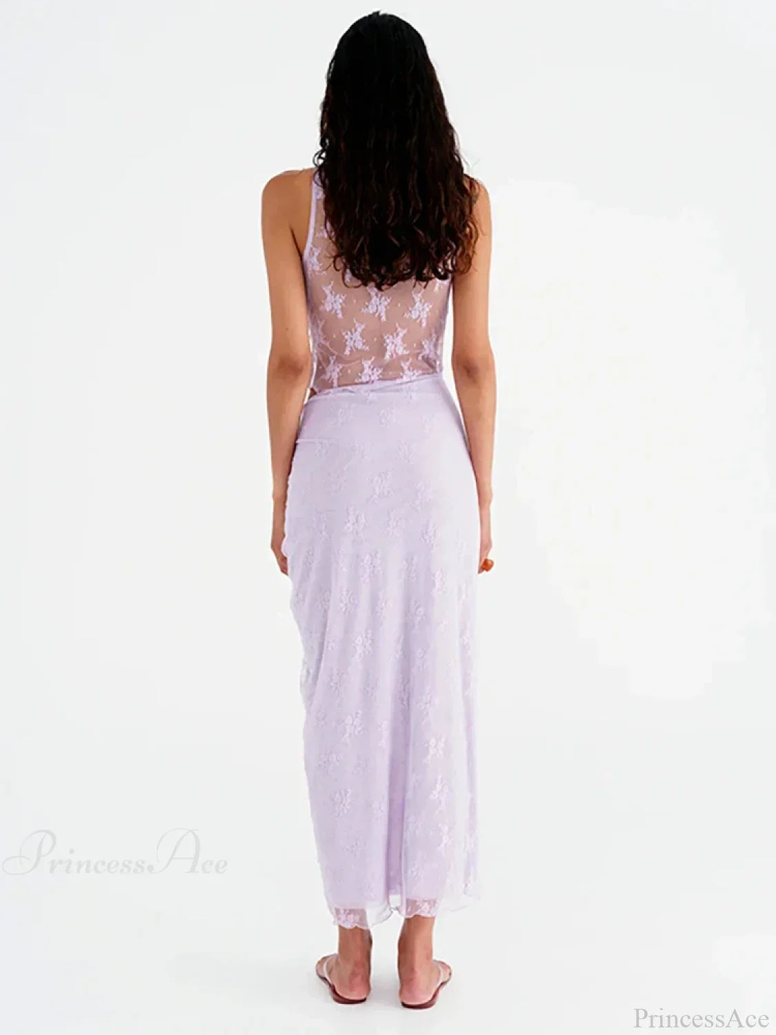 Patchwork Lace V-neck Skirt Vacation Dress vacationdress-250223