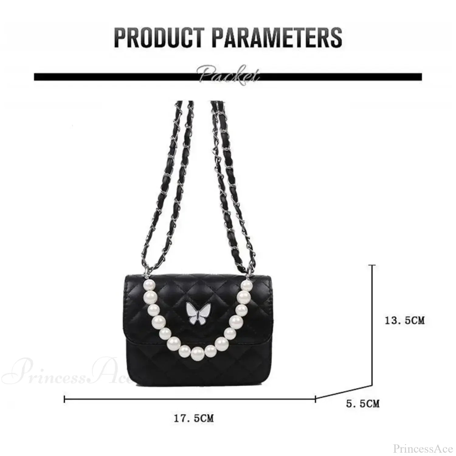 Pearl Shoulder Handbag PU Leather All-Match Tote handbag-250126