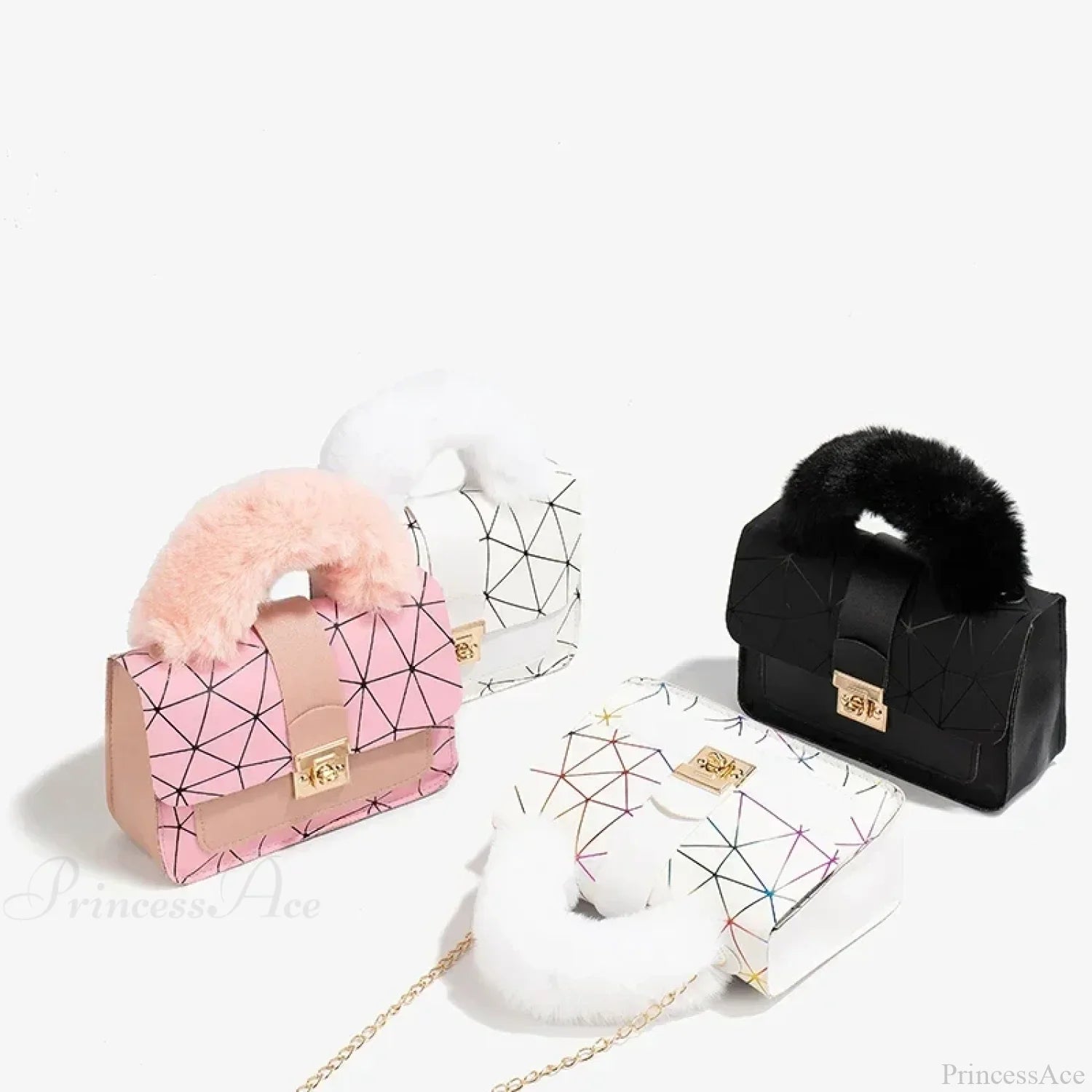 Plush Small Square Printed Messenger Handbag handbag-250126