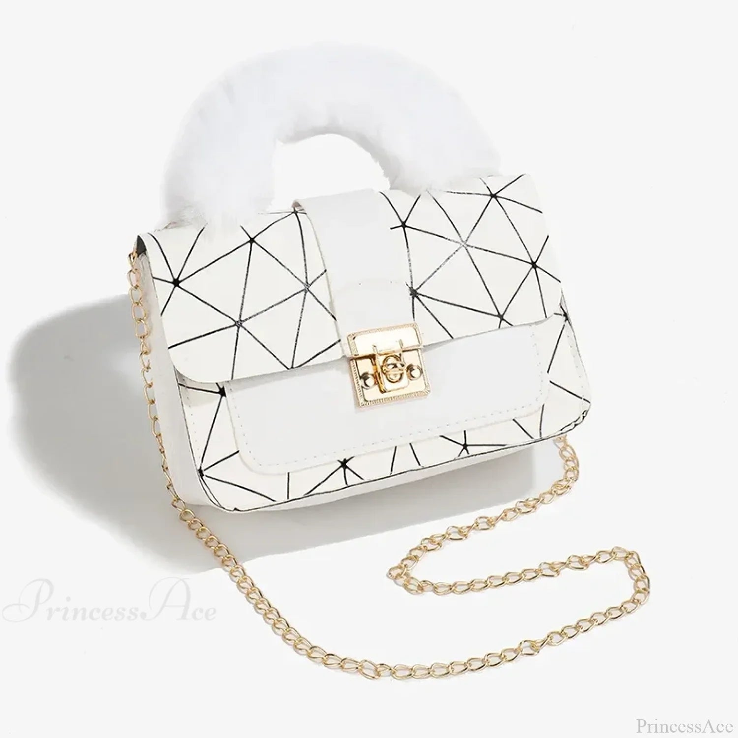 Plush Small Square Printed Messenger Handbag handbag-250126