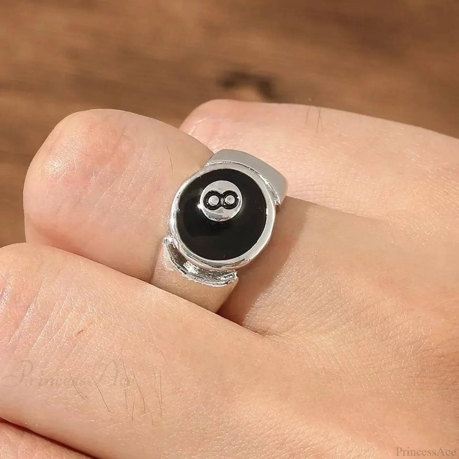 Rebel Dark Billiard Number Changeable Ring resizable / black