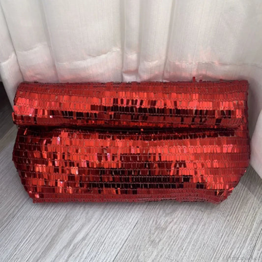 Red Sequin Leather Clutch Bag Wristlet RED wristlet-250126