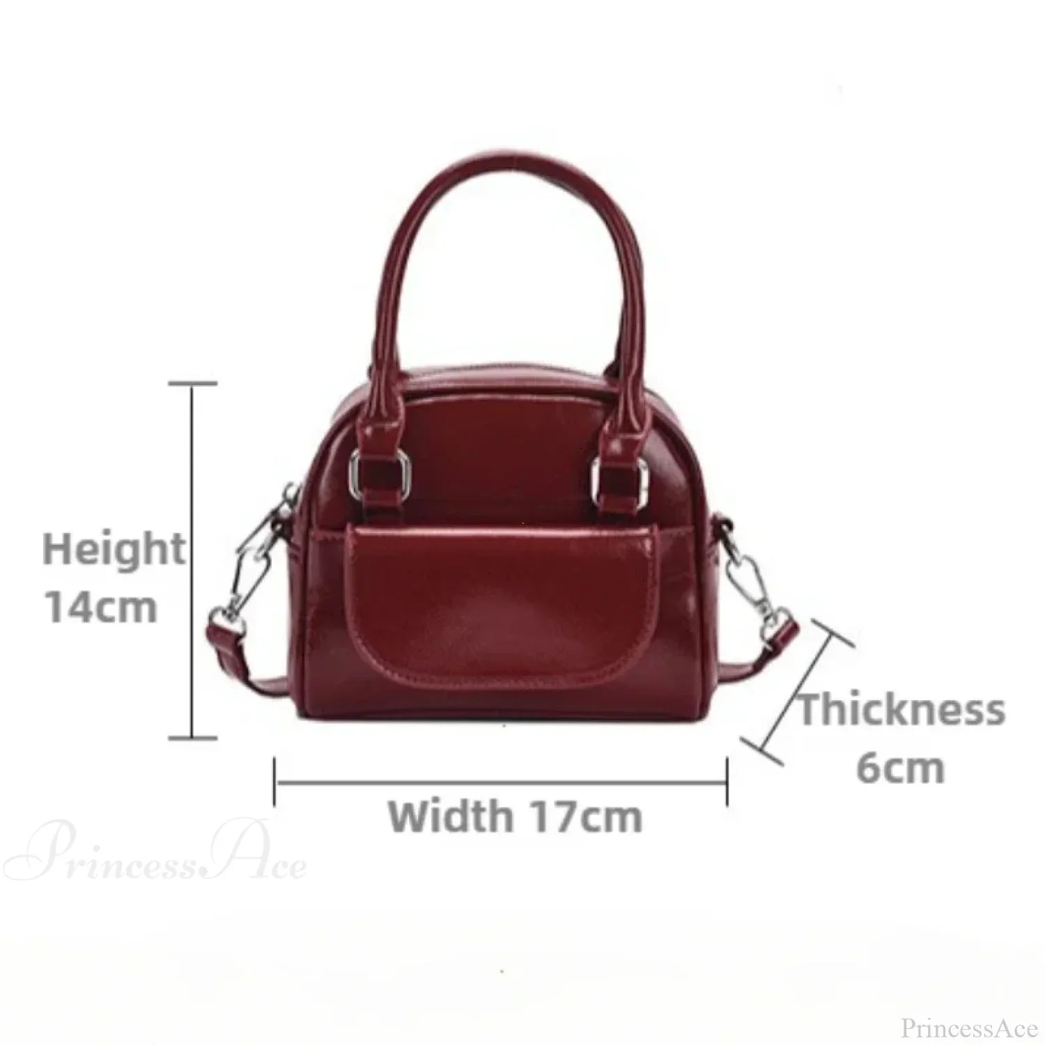 Red Solid PU Leather Underarm Shoulder Bag shoulder-250126